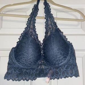 PINK Gray Lace Bralette Size L